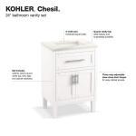 KOHLERChesil 24 in. W x 19.2 in. D x 36.1 in. H White Single Sink Freestanding Bath Vanity with Quartz Top