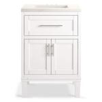 KOHLERChesil 24 in. W x 19.2 in. D x 36.1 in. H White Single Sink Freestanding Bath Vanity with Quartz Top