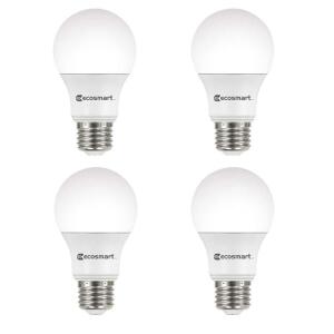 EcoSmart100-Watt Equivalent A19 Non-Dimmable LED Light Bulb Daylight 4-Pack (A7A19A100WUL03)