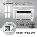 LG14,000 BTU 115V Window Air Conditioner Cools 700 sq. ft. with Dual inverter, Remote, Wi-Fi and Dehumidifier in White (LW1522IVSM)