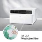 LG14,000 BTU 115V Window Air Conditioner Cools 700 sq. ft. with Dual inverter, Remote, Wi-Fi and Dehumidifier in White (LW1522IVSM)