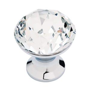 LibertySolitaire 1-3/16 in. (30 mm) Traditional Chrome and Clear Round Cabinet Knob (DC27548490)