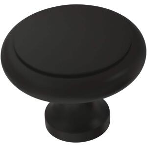 LibertyAthens 1-3/16 in. (30 mm) Traditional Matte Black Round Cabinet Knob (P15955C-FB-CP0)