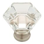 LibertyFaceted Acrylic 1-3/4 in. (45 mm) Classic Satin Nickel and Clear Cabinet Knob (P19443-116-CP0)