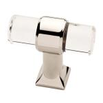 LibertyAcrylic Bar 1-9/16 in. (40 mm) Modern Polished Nickel and Clear Cabinet Knob (P37298C-PN-CP0)