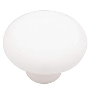 LibertyCeramic Mushroom 1-1/2 in. (38 mm) Vintage White Round Cabinet Knob (P95715H-W-C0)