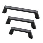 LibertySoft Modern 3-3/4 in. (96 mm) Modern Matte Black Square Cabinet Drawer Pull (P34937C-FB-CP0)