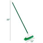 Libman 13 in. Push Broom with Steel Handle for Smooth Surfaces (1/6) (1140)