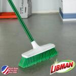 Libman 13 in. Push Broom with Steel Handle for Smooth Surfaces (1/6) (1140)