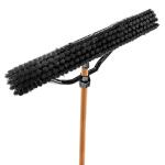 Libman 24 in. High Power Push Broom with Smooth Surface, Industrial Grade, 60 in. Wood Handle and Brace (1294)