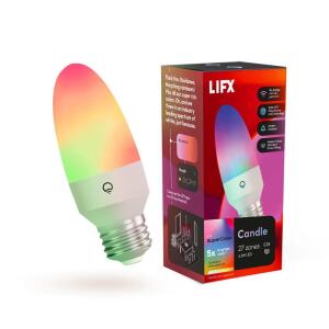 LIFX25-Watt Equivalent B10 Smart Wi-Fi E26 LED Light Bulb Works w/ Alexa/Hey Google/Apple Home/Matter Multi-Color, 1-Pack (LFX/ETF)