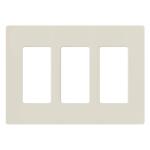 LutronClaro 3-Gang Decorator/Rocker Wallplate, Gloss, Light Almond (1-Pack) - CW-3B-LA