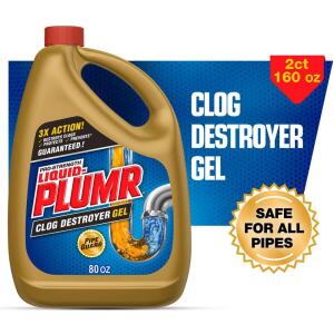 Liquid-Plumr Pro Strength Full Clog Destroyer and Drain Cleaner Plus PipeGuard (2-Pack) – 80 oz. (4460031653)