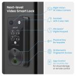 Lockly Vision 2K Video Zeno Matte Black Deadbolt Wi-Fi Doorbell Smart Lock 