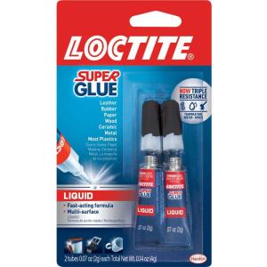 LoctiteSuper Glue 0.07 oz. Liquid Clear 2 Pack Tubes (each) (1399963)