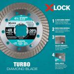 MakitaX-LOCK 4-1/2 in. Turbo Rim Diamond Blade for Masonry Cutting (E-07216)