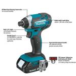 Makita 1/4-Inch Variable Speed Impact Driver Kit with 1.5 Ah 18V LXT Lithium-Ion Compact Cordless Battery