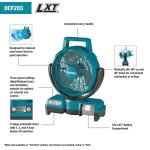 Makita18V LXT Lithium-Ion Cordless 9-1/4 in. Fan (Tool-Only) (DCF203Z)