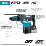 Makita 40V Max XGT Brushless Cordless Rotary Hammer Kit (1-9/16 in.) with AVT, AFT, and AWS Capability (4.0Ah)