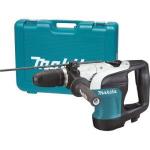 Makita 10 Amp 1-9/16 in. Corded SDS-MAX Rotary Hammer Drill for Concrete and Masonry, featuring a Side Handle and Hard Case