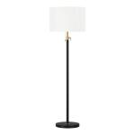 Hampton Bay 65 in. Alderston Adjustable Standard Floor Lamp in Matte Black and Antique Brass