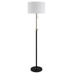 Hampton Bay 65 in. Alderston Adjustable Standard Floor Lamp in Matte Black and Antique Brass