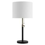 Hampton Bay 26 in. Alderston Matte Black and Antique Brass Adjustable Table Lamp