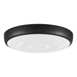 Commercial Electric 15 in. Matte Black LED Ceiling Flush Mount Fixture with Adjustable CCT, Brightness, and Ripple Shade (CB52c1800RP-B)