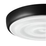 Commercial Electric 15 in. Matte Black LED Ceiling Flush Mount Fixture with Adjustable CCT, Brightness, and Ripple Shade (CB52c1800RP-B)