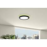 Commercial Electric12 in. LED Flush Mount Smart CCT and RGB Selectable Matte Black Finish with Night Light (LCN3002LM-01 MB)