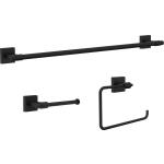 Franklin Brass Maxted 3-Piece Bathroom Hardware Set 24 inch Towel Bar, Toilet Paper Holder, Towel Ring, Matte Black