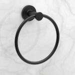 Glacier Bay Lucien 3-Piece Bath Hardware Set with 24 inch Towel Bar Paper Holder Towel Ring in Matte Black