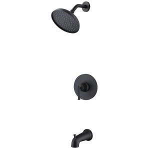 Glacier Bay Oswell Single Handle 1-Spray Tub and Shower Faucet 1.8 GPM in Matte Black (Valve Included)