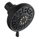 Glacier Bay Matte Black 4-Spray Patterns with 1.8 GPM 3.5 in. Tub Wall Mount Single Fixed Shower Head