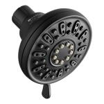 Glacier Bay Matte Black 4-Spray Patterns with 1.8 GPM 3.5 in. Tub Wall Mount Single Fixed Shower Head