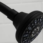 Glacier Bay Matte Black 4-Spray Patterns with 1.8 GPM 3.5 in. Tub Wall Mount Single Fixed Shower Head