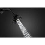 Glacier Bay Matte Black 4-Spray Patterns with 1.8 GPM 3.5 in. Tub Wall Mount Single Fixed Shower Head