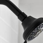 Glacier Bay Matte Black 4-Spray Patterns with 1.8 GPM 3.5 in. Tub Wall Mount Single Fixed Shower Head