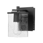 Globe ElectricBarrett 1-Light Matte Black Plug-In or Hardwire Wall Sconce with USB and USB-C Port, Seeded Glass Shade (65000004)