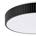 Hampton Bay Easton 13 in. Integrated LED Ceiling Flush Mount Fixture with Adjustable CCT, Matte Black Finish, and Mesh Trim (CB44a130022W-B1)