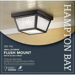 Hampton Bay 2-Light Matte Black Outdoor Flush Mount Light (WB0325)