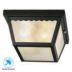 Hampton Bay2-Light Matte Black Outdoor Flush Mount Light (WB0325)