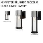 Hampton BayKempster 9.92 in. Modern 1-Light Matte Black Cylinder Outdoor Wall Light Sconce with Clear Glass (W2220-11)