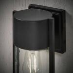 Hampton BayKempster 9.92 in. Modern 1-Light Matte Black Cylinder Outdoor Wall Light Sconce with Clear Glass (W2220-11)