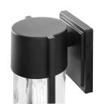 Hampton BayKempster 9.92 in. Modern 1-Light Matte Black Cylinder Outdoor Wall Light Sconce with Clear Glass (W2220-11)