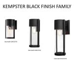 Hampton BayKempster 9.92 in. Modern 1-Light Matte Black Cylinder Outdoor Wall Light Sconce with Clear Glass (W2220-11)