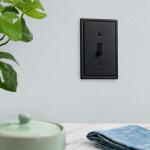 Hampton BaySinclair Matte Black 1-Gang Duplex Outlet Wall Plate (148DMBHB)