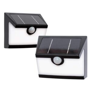 Hampton Bay300 Lumens Connected Black Motion Sensing LED Outdoor Solar Deck Light 2-Pack (LS-201B-SOPL-2)