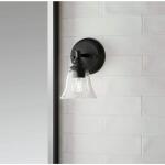 Hampton Bay Marsden 5.5 in. 1-Light Matte Black Transitional Wall Sconce with Clear Glass Shade (HB3675-43)