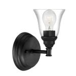 Hampton Bay Marsden 5.5 in. 1-Light Matte Black Transitional Wall Sconce with Clear Glass Shade (HB3675-43)